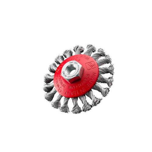 SIT CZ120 4" Steel Conical Twist knot bevel Brush 0.5mm M14  120mm