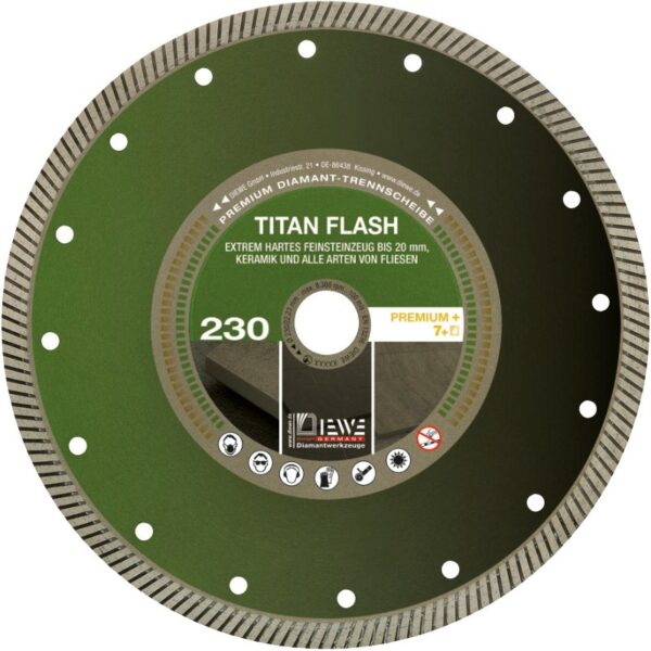 Diewe Titan Flash 230x22.23mm Diamond Cutting Disc for Tile