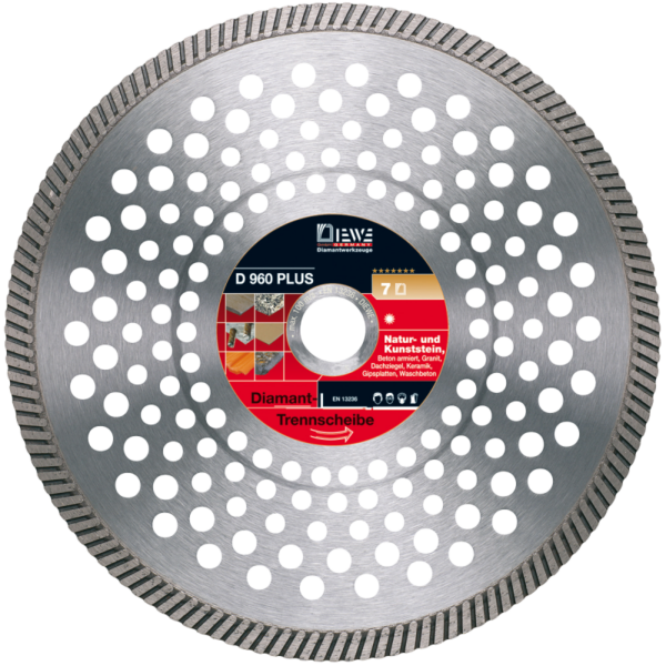 Diewe D960 Flanged 230x22mm Diamond Cutting Disc for Reinforced Concrete&Granit