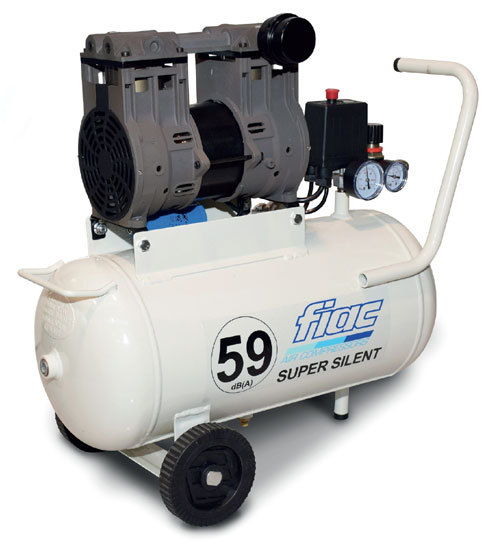 FIAC Compressor 24L Oil Less Super Silent 59 0.75 HP V220 Min/LT100 KW0