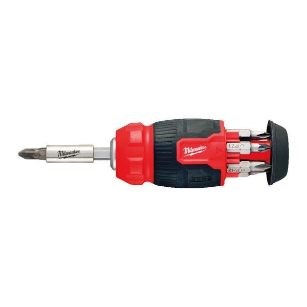 MILW Ratchet Multi-Bit Compact Screw Driver Bits 8 in1(PH1/PH2/PZ1/T15/O4.5/O6.5