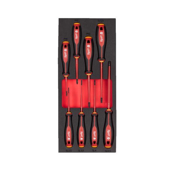 MILW Screwdriver Set 8Pcs Trilobe  VDE 1000V in Foam Insert Inlay