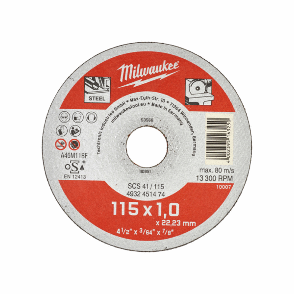 Disc Cutting SCS41 115x1x22.3mm For Stainless (66252849236)