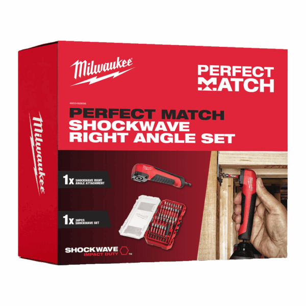 MILW Shockwave Drivers Bit Impact Set 38pcs PH/PZ/TX/Hex + With Angle Attachment