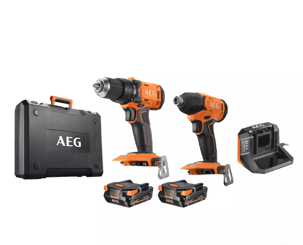 AEG,Set Twin Pack JP1812-202C(BSB18G4+BSS18C2+16bit+2Batt2Ah)