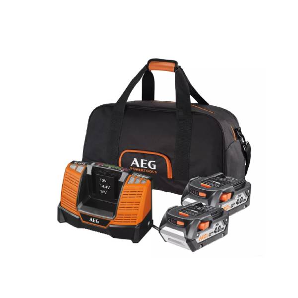 AEG Charger/Battery Set LL1840BL 18V (2 Batt 4 Ah L1840R LI+1Charger BL1218 )