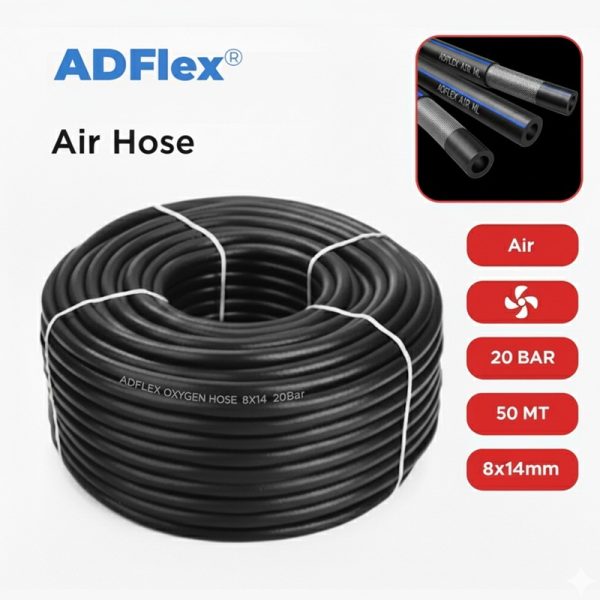 Gas/Argon Hose 8X14 Black 20Bar 50MT