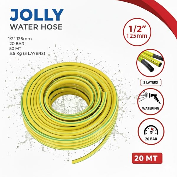 Water Hose 1/2" 20Bar 12 5mm 50MT 5 5Kg (3 Layers)