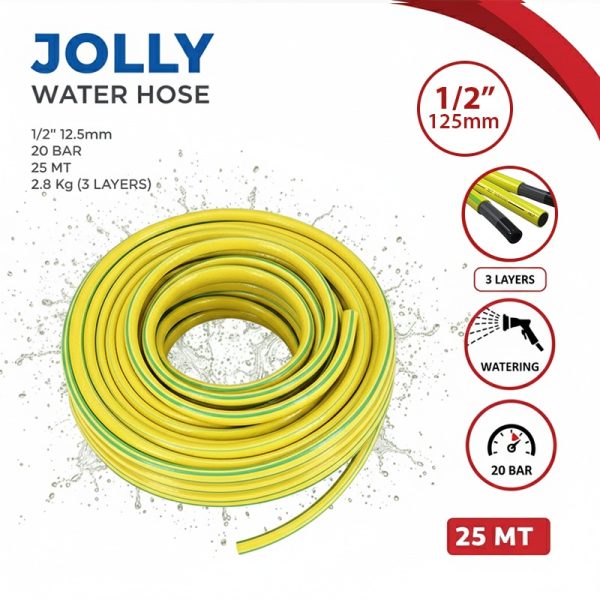 Water Hose 1/2" 20Bar 12 5mm 25MT 2 8Kg (3 Layers)