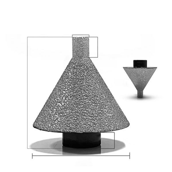 Diamond Brazed Cone Drill Bit 9–50mm for Grinder