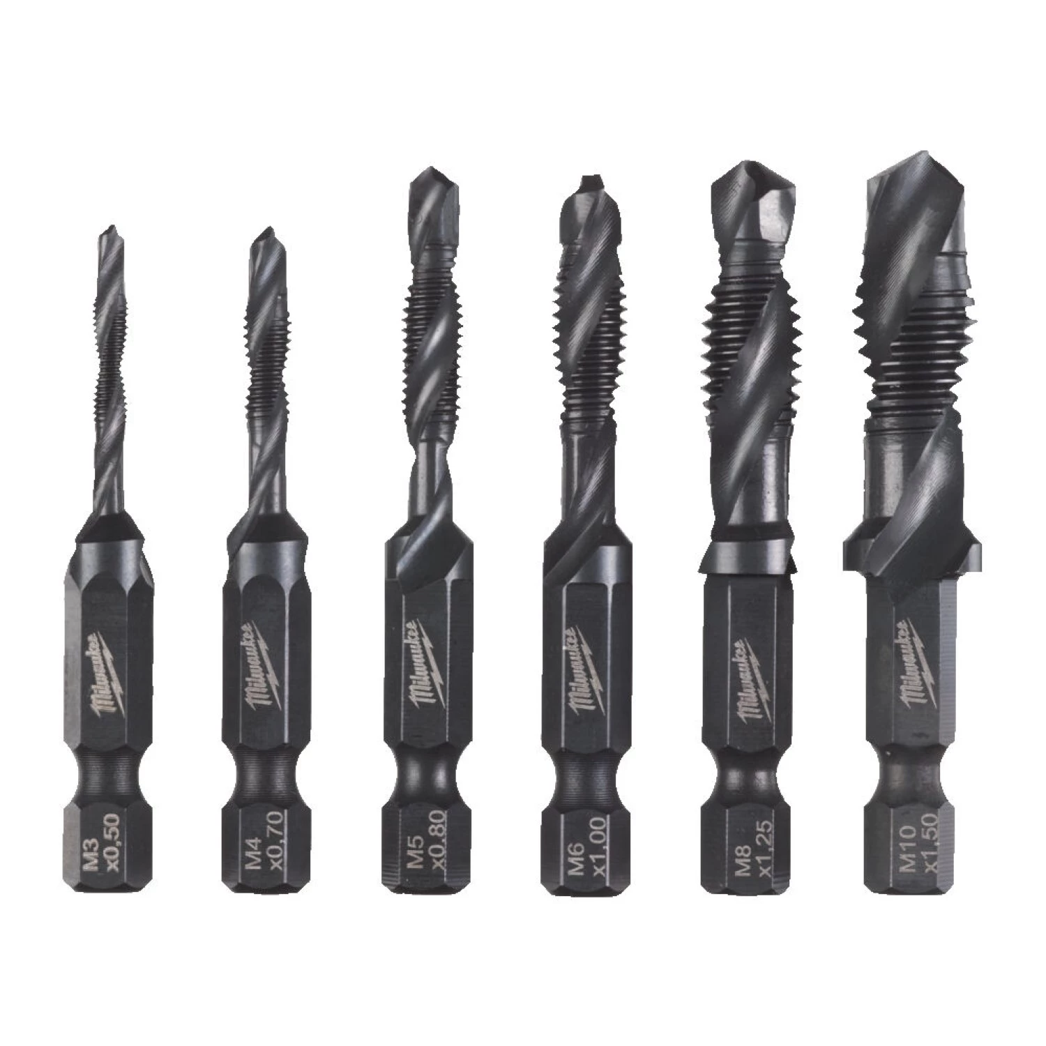 MILW HSS G Impact Combi Drill&Tap Bit ¼" Hex reception Set 6pcs Image 3