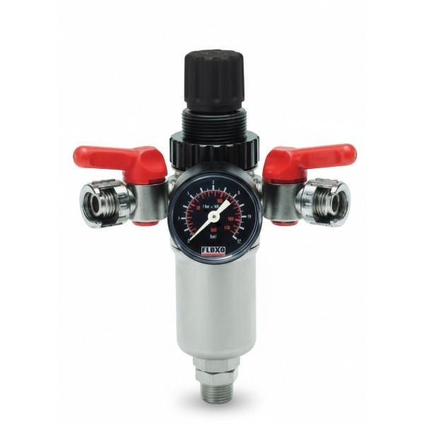 FLUXO Pressure Regulator 3/8"F ?40 Gauge 225LT/Min & 2 UNI Snap coupling